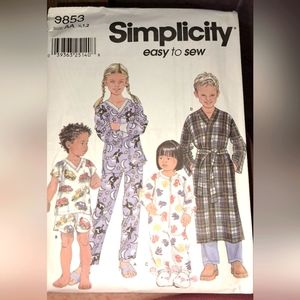 Simplicity Pattern 9853 Toddler Pajamas 6 Mo. -2. Uncut Excellent Condition